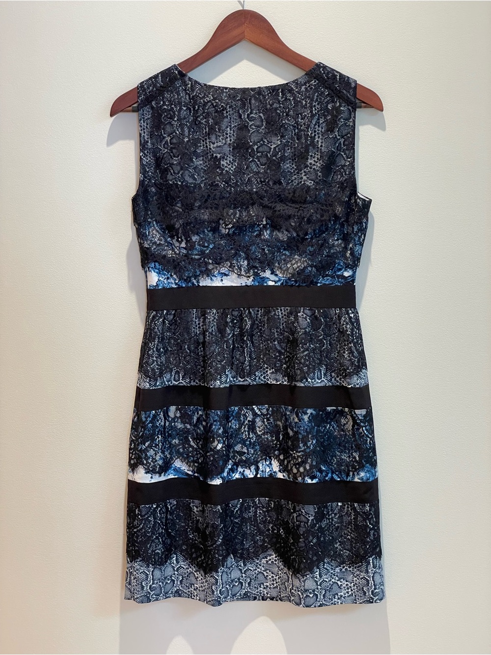 Mossimo Supply Co. Blue Black Lace-Print Sleeveless Sheath Dress - Picture 5 of 5